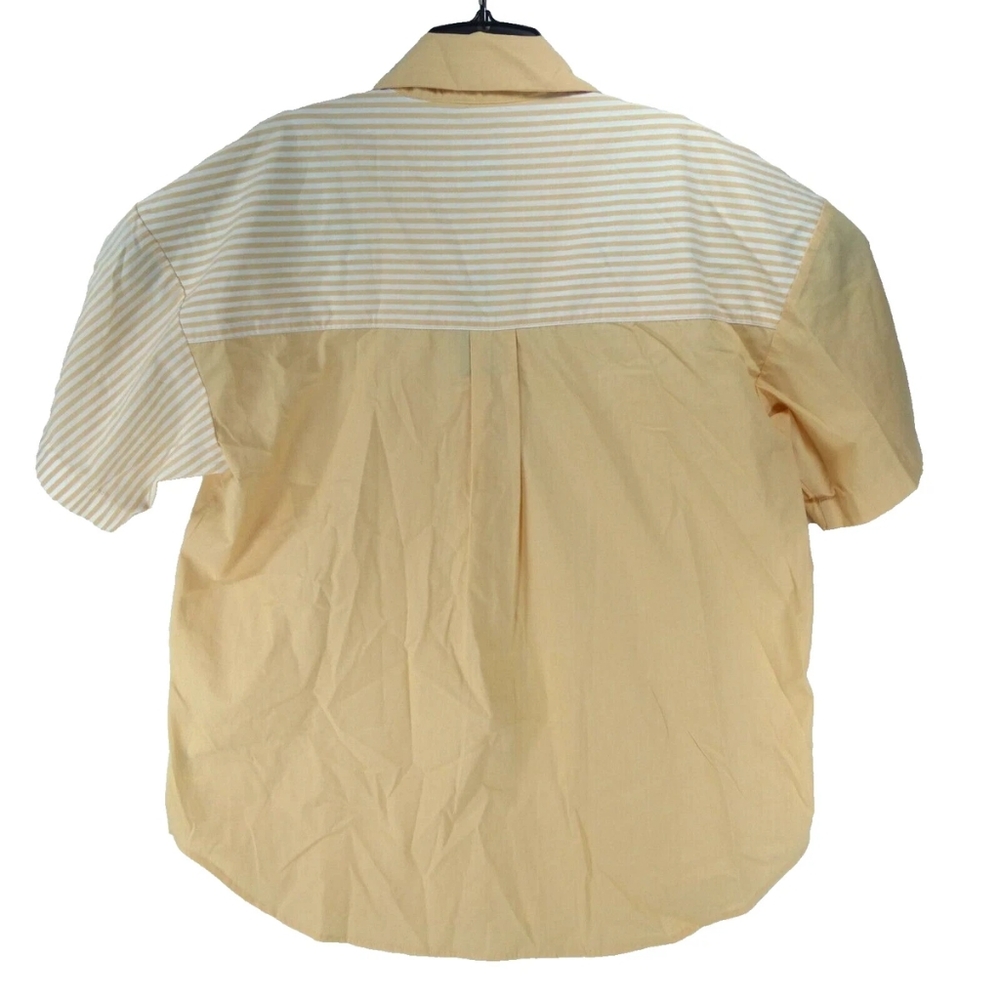 Oversized Poplin Button-Up Colorblock Stripe - Picture 4 of 6